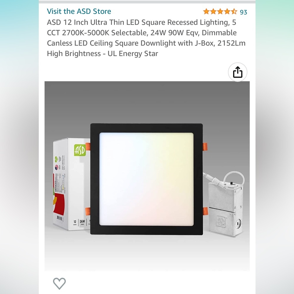 Brand new in box square recessed LED lights.